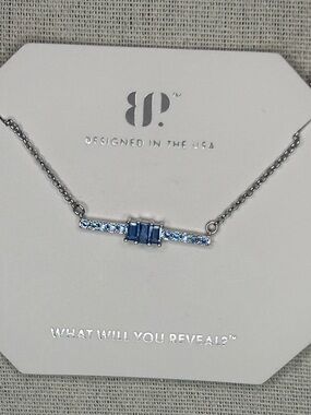 Bomb Party RBP4905 The Chloe Necklace Lab Created Aqua Blue Spinel